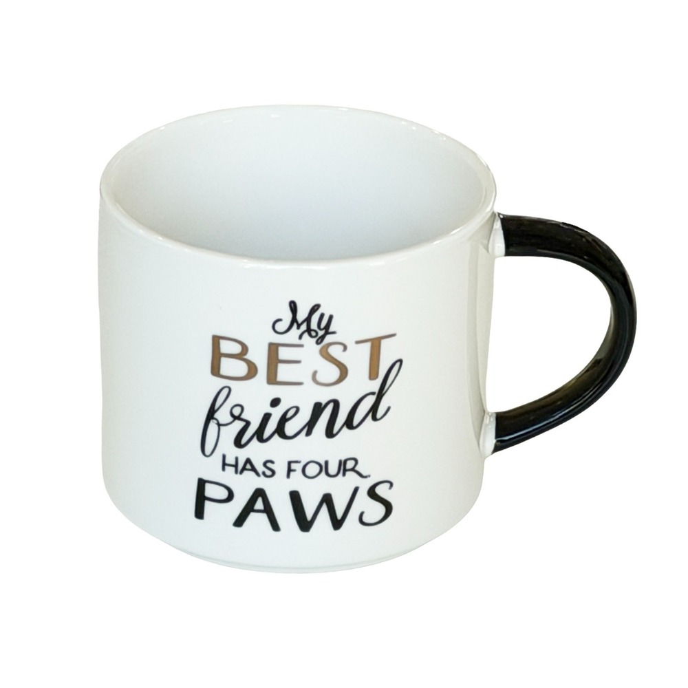 Dog Mug "My Best Friend Has Four Paws" Coffee Cup Clay Art Porcelain